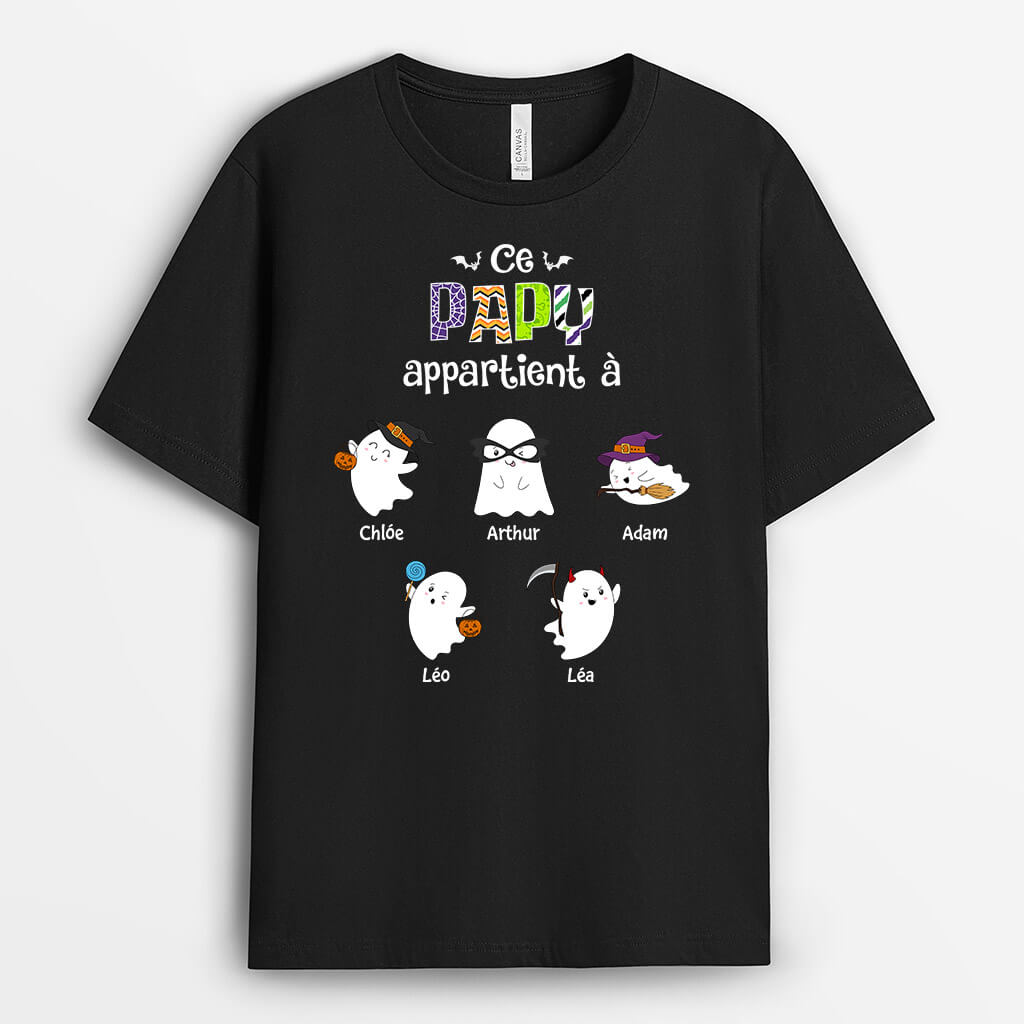 Ce Papa Effrayant Appartient À - Cadeau Personnalisé | T-shirt pour Halloween