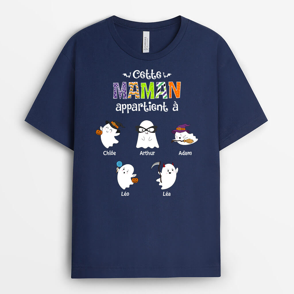 1332AFR2 t shirt cette maman effrayante appartient a personnalise