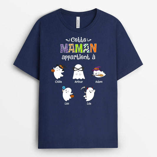 1332AFR2 t shirt cette maman effrayante appartient a personnalise