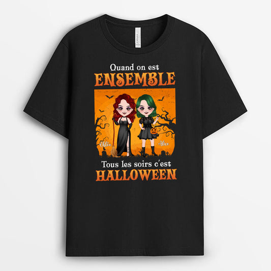 1333AFR1 t shirt quand on est ensemble toutes les nuits sont halloween personnalise