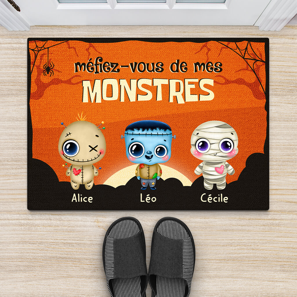 1355DFR2 paillasson mefiez vous de mes petits enfants personnalise