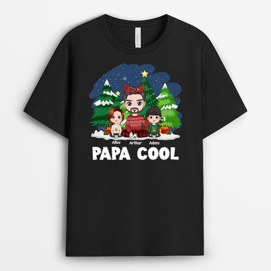 Papa Cool | Cadeau Personnalisé | T-shirt pour Noël