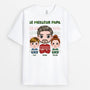 1371AFR1 t shirt meilleur papa de tous les temps version noel personnalise