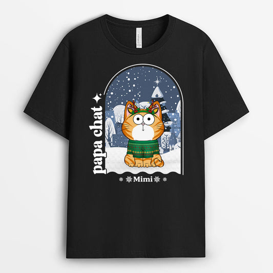 1375AFR1 t shirt papa chat maman chat personnalise