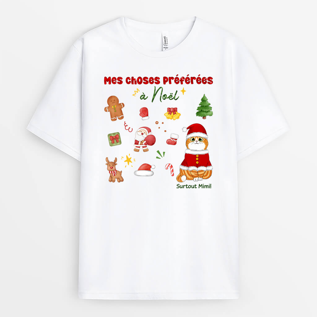 Mes Choses Préférées à Noël Surtout Mimi | Cadeau Personnalisé | T-shirt pour Noël