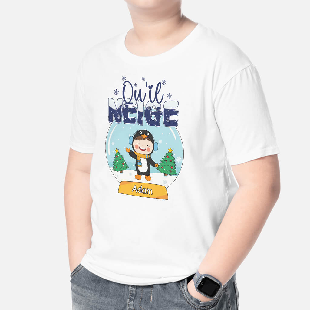 1379AFR2 t shirt quil neige personnalise