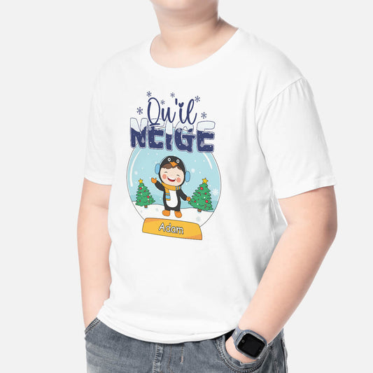 1379AFR2 t shirt quil neige personnalise