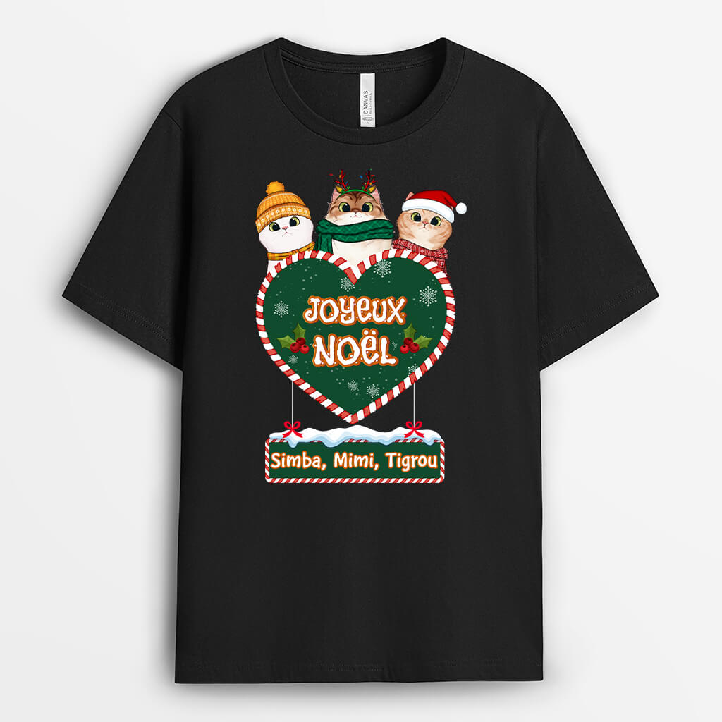 Meowy Noël Pour Les Amoureux Des Chats - Cadeau Personnalisé | T-shirt pour Noël