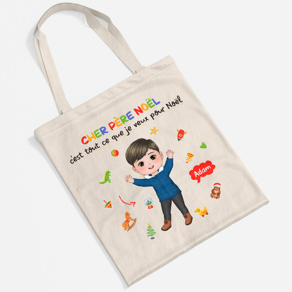 1393BFR2 tote bag cher pere noel personnalise