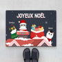 1394DFR1 paillasson joyeux noel avec chats personnalise