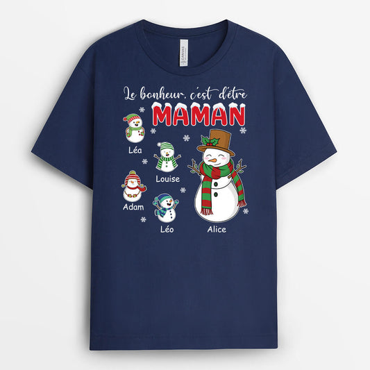 1397AFR2 t shirt le bonheur cest detre mamie maman personnalise