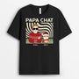 1413AFR1 t shirt papa de chat noel personnalise