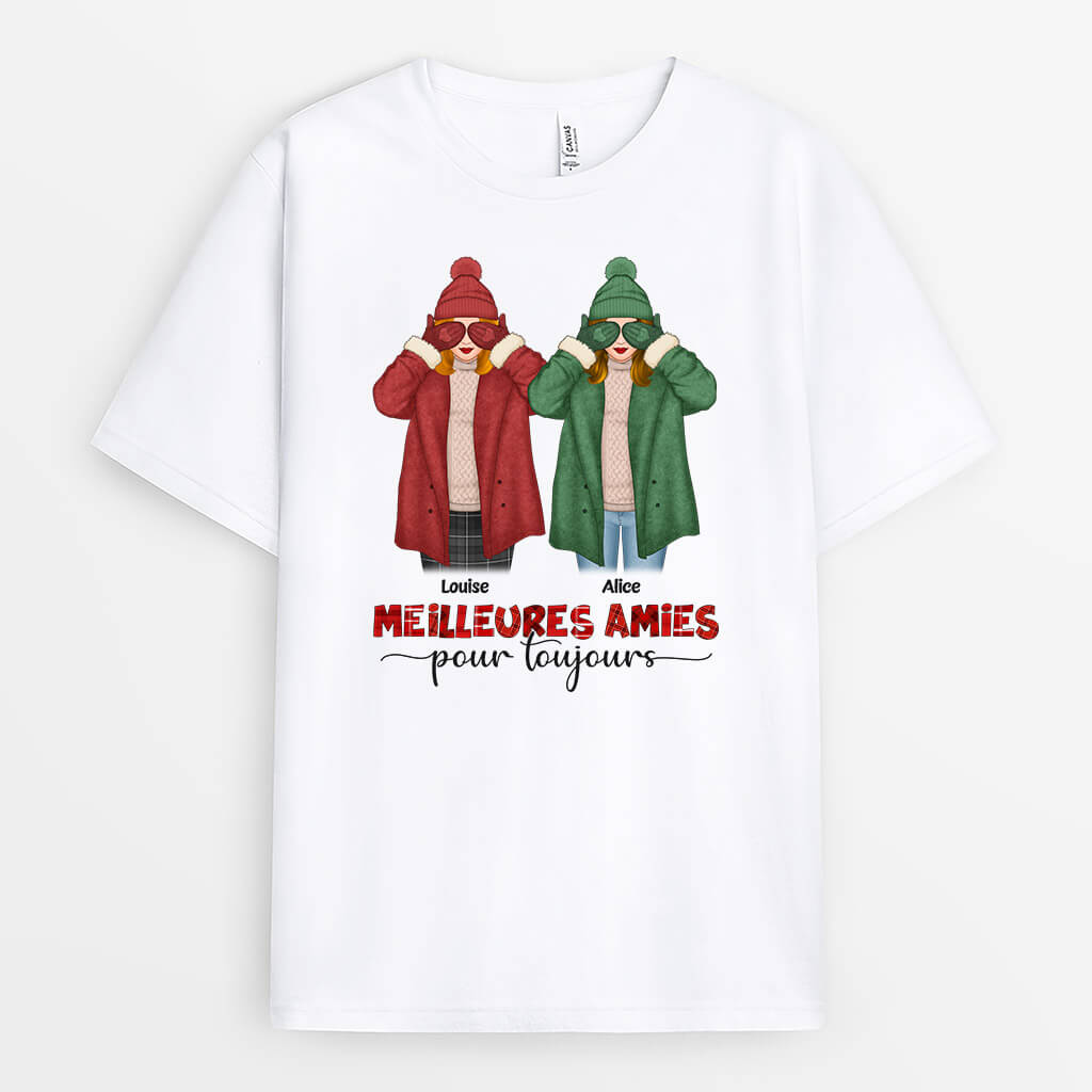 Meilleures Amies Pour Toujours Noël - Cadeau Personnalisé | T-shirt pour Noël