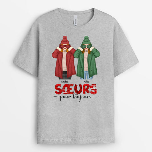 1416AFR2 t shirt meilleures amies pour toujours noel personnalise