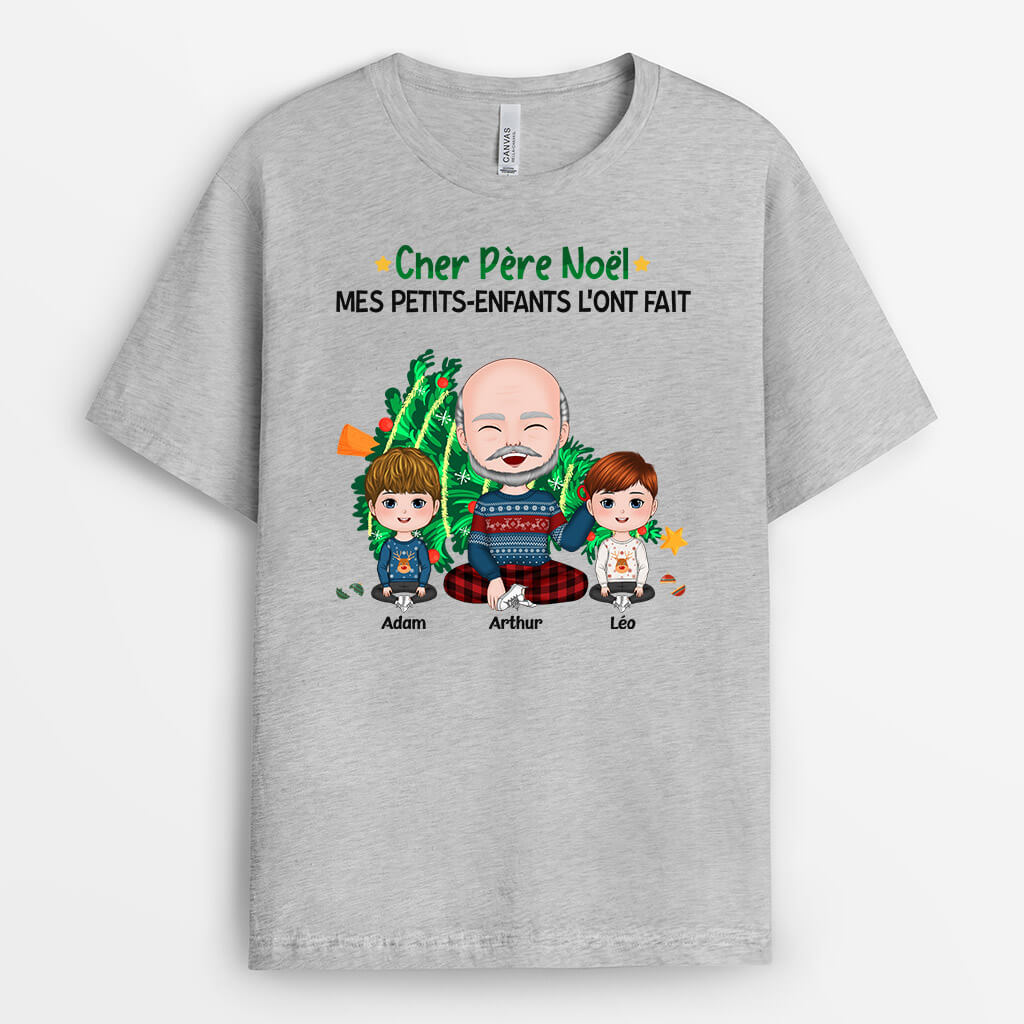 1419AFR2 t shirt cher pere noel mon fils la fait personnalise
