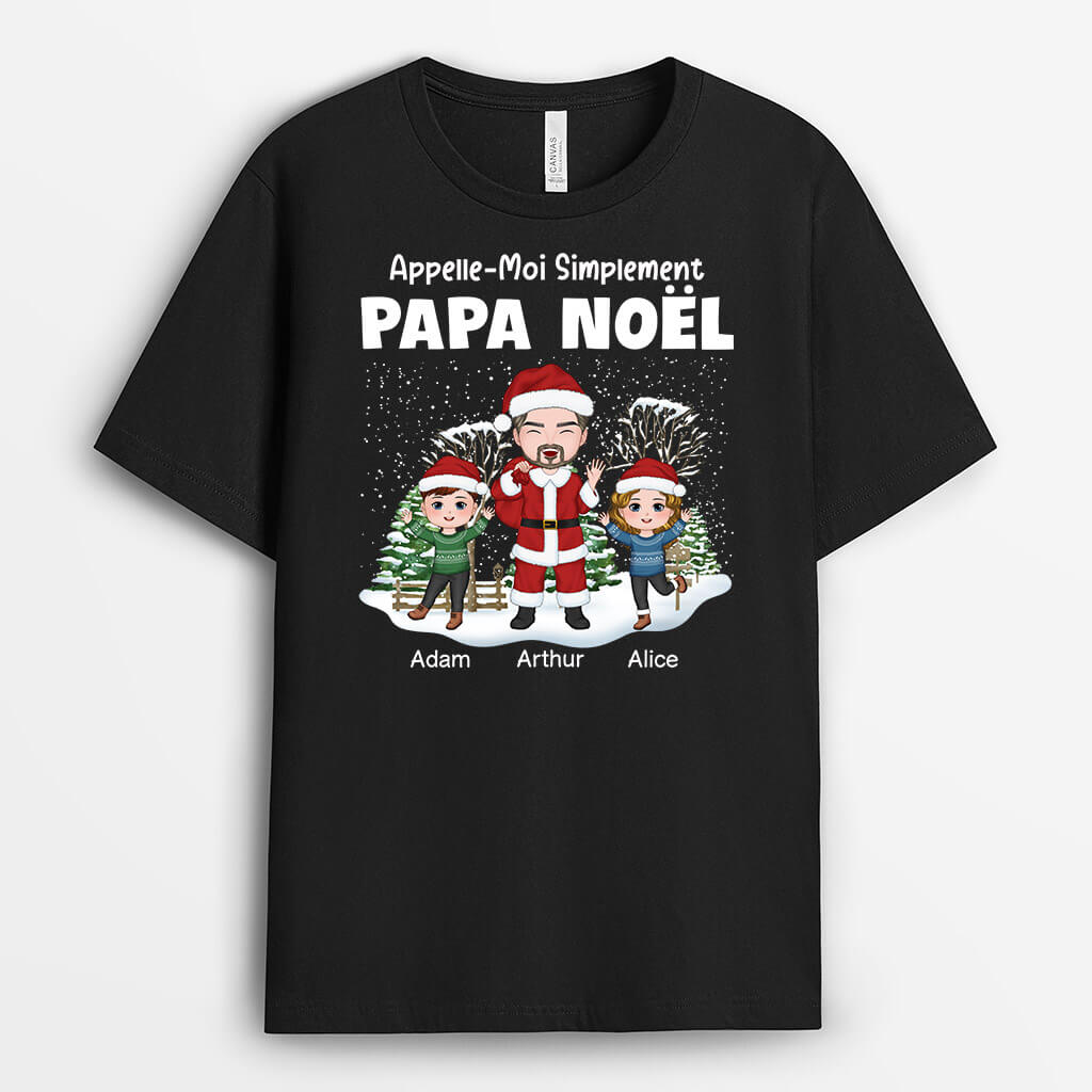 Appelle-Moi Simplement Papa Noël Neige - Cadeau Personnalisé | T-shirt pour Noël