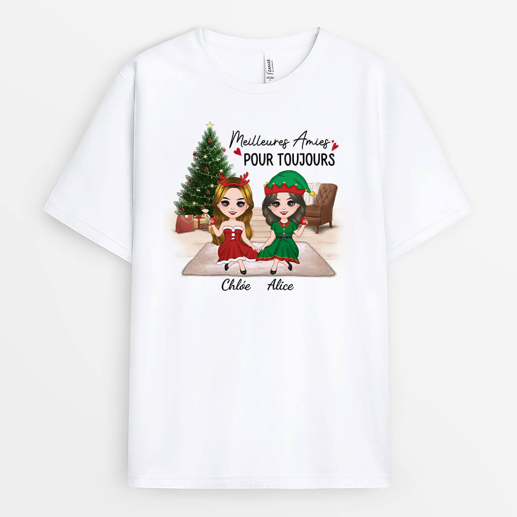 Sœurs Pour Toujours Version Noël - Cadeau Personnalisé | T-shirt pour Noël