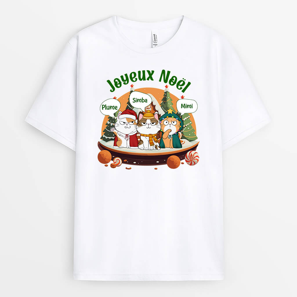 Joyeux Miaou Noël - Cadeau Personnalisé | T-shirt pour Noël