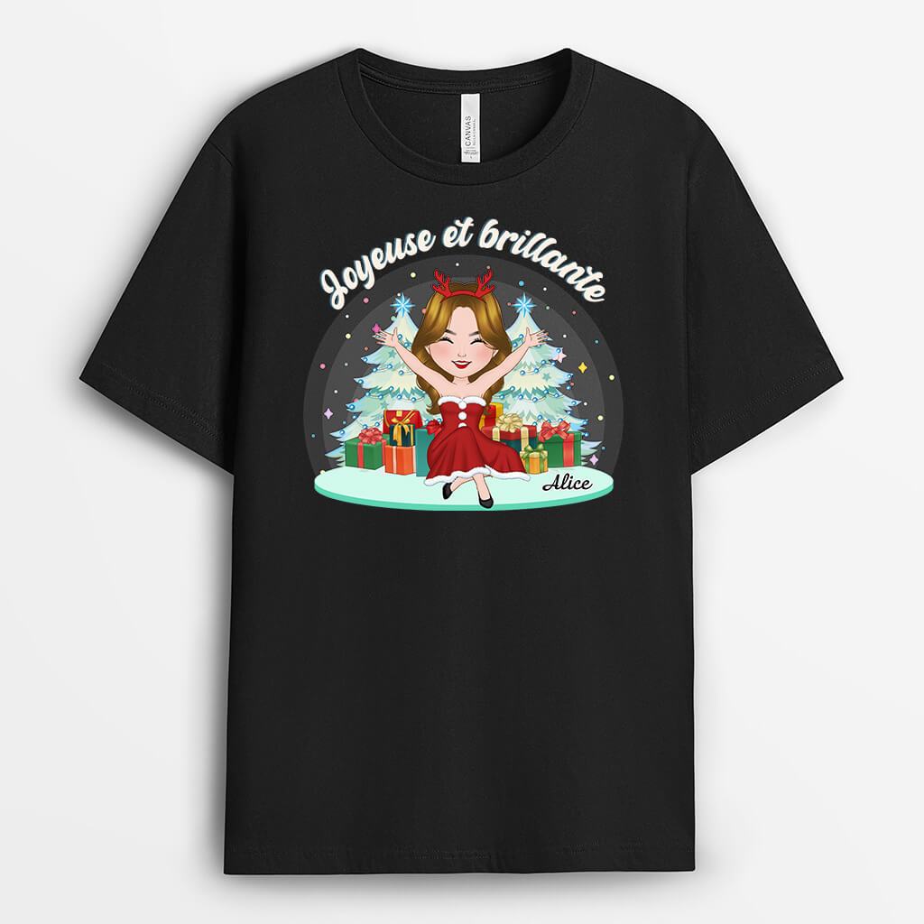 Joyeuse et Brillante - Cadeau Personnalisé | T-shirt pour Noël