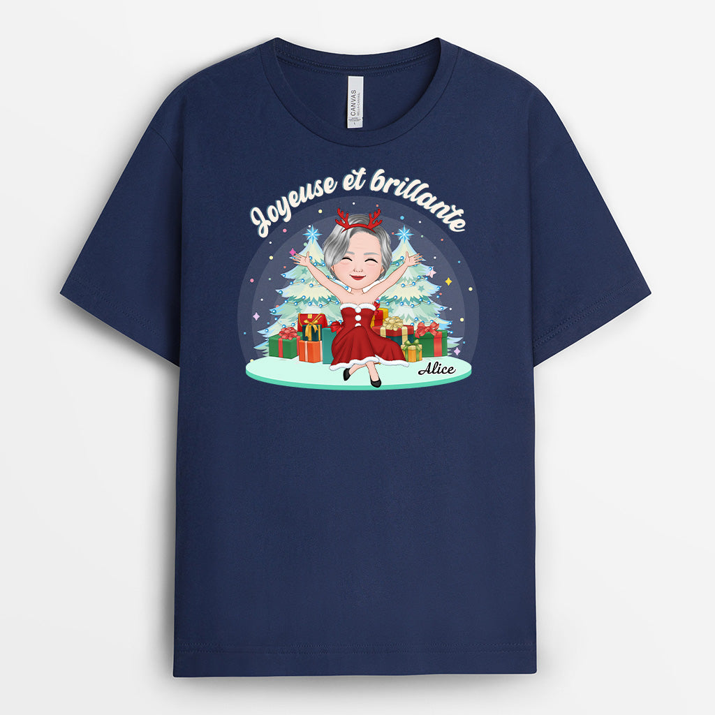1447AFR2 t shirt joyeuse et brillante personnalise