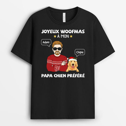 1448AFR1 t shirt joyeux woofmas personnalise