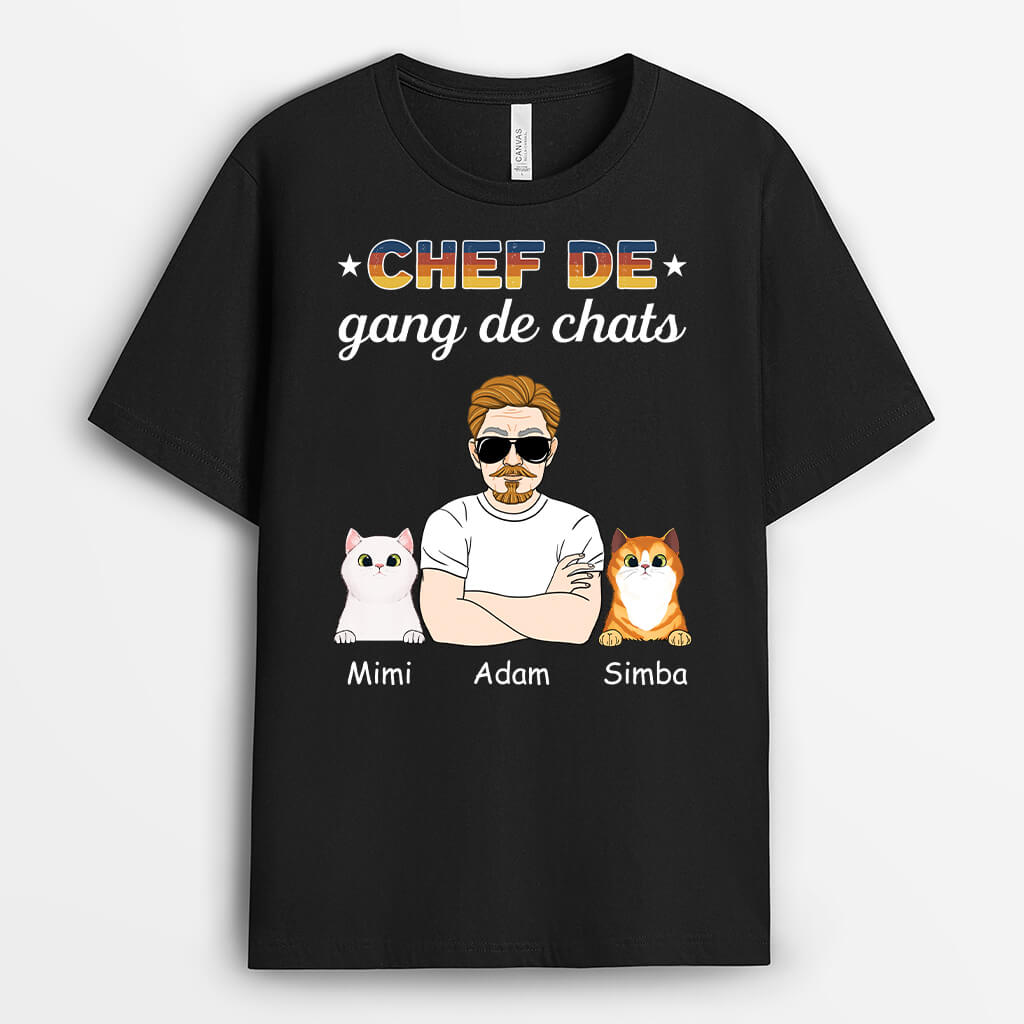 Chef De Gang De Chats - Cadeau Personnalisé | T-shirt pour Amoureux des animaux
