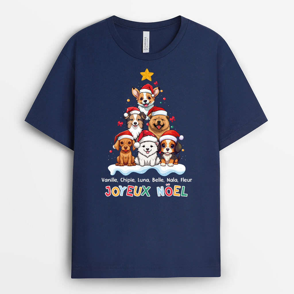 1455AFR2 t shirt merry woofmas personnalise