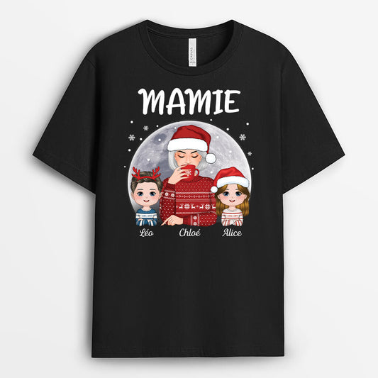 1458AFR1 t shirt mamie version noel personnalise