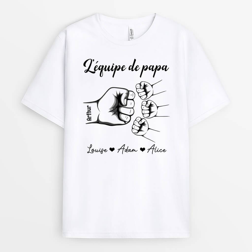 L'Équipe De Papa - Cadeau Personnalisé | T-shirt pour Papa