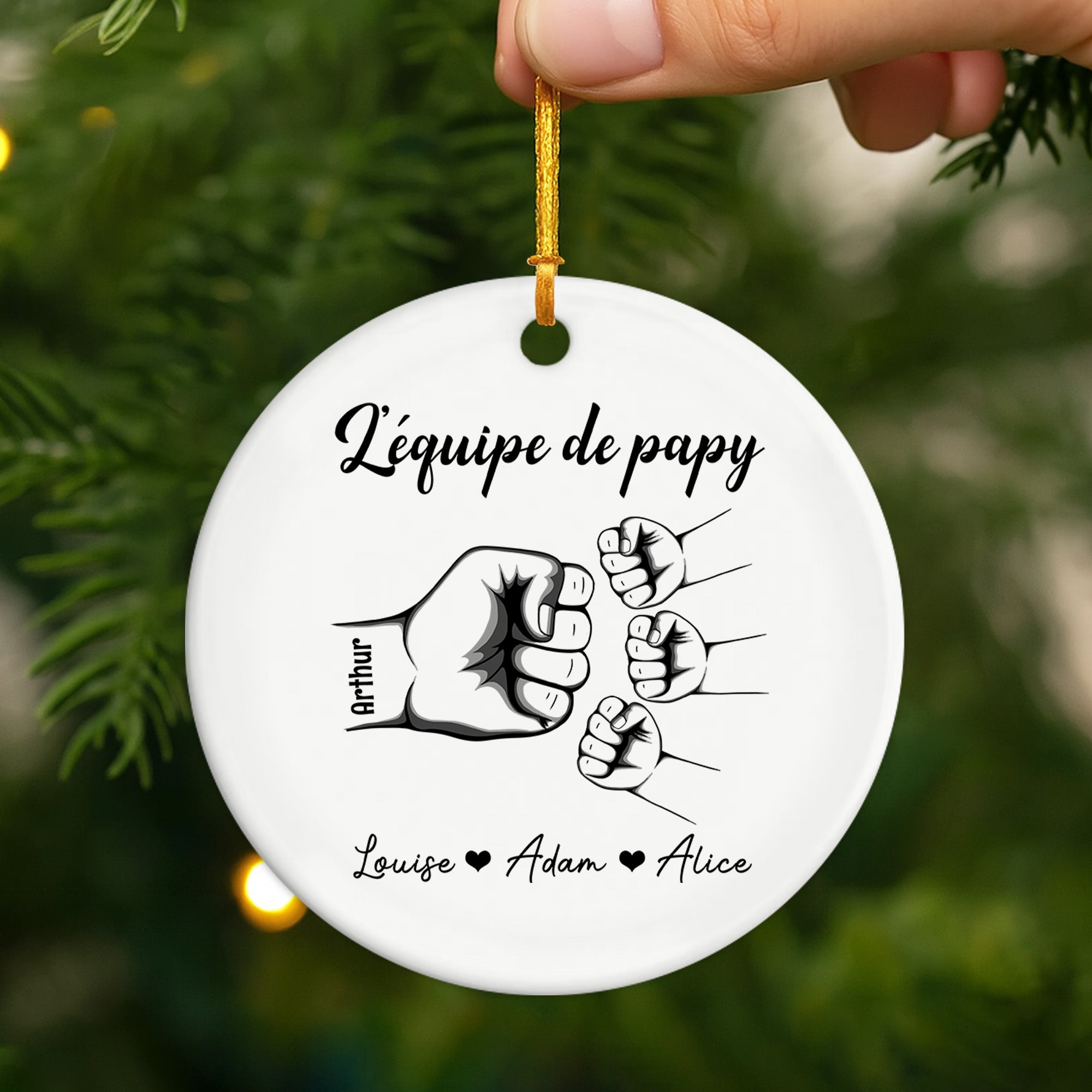 1461OFR2 ornement ceramique personnalise lequipe de papa 1461o8m8b