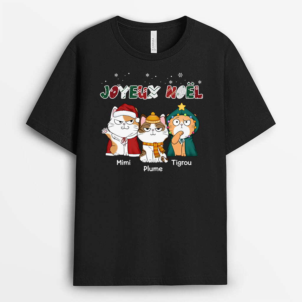 Meowy Christmas Pour Noel - Cadeau Personnalisé | T-shirt pour Noël