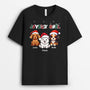 1466AFR1 t shirt merry woofmas a noel personnalise