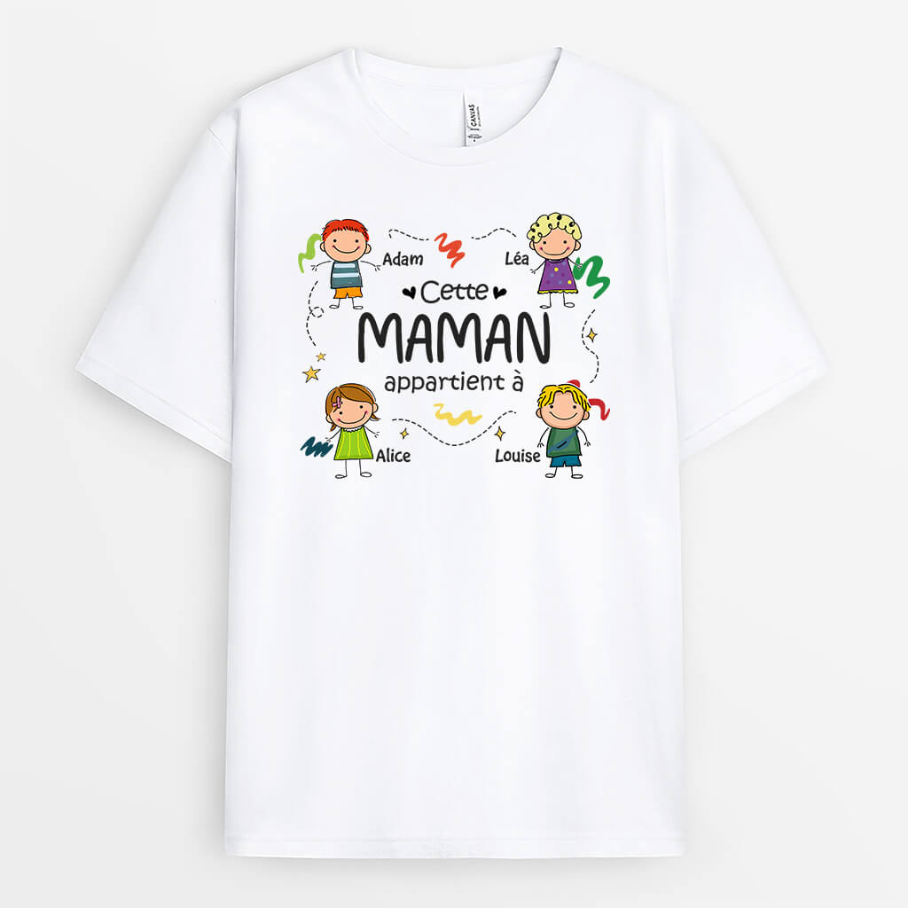 Cette Mamie Appartient À Dessin - Cadeau Personnalisé | T-shirt pour Grand-mère