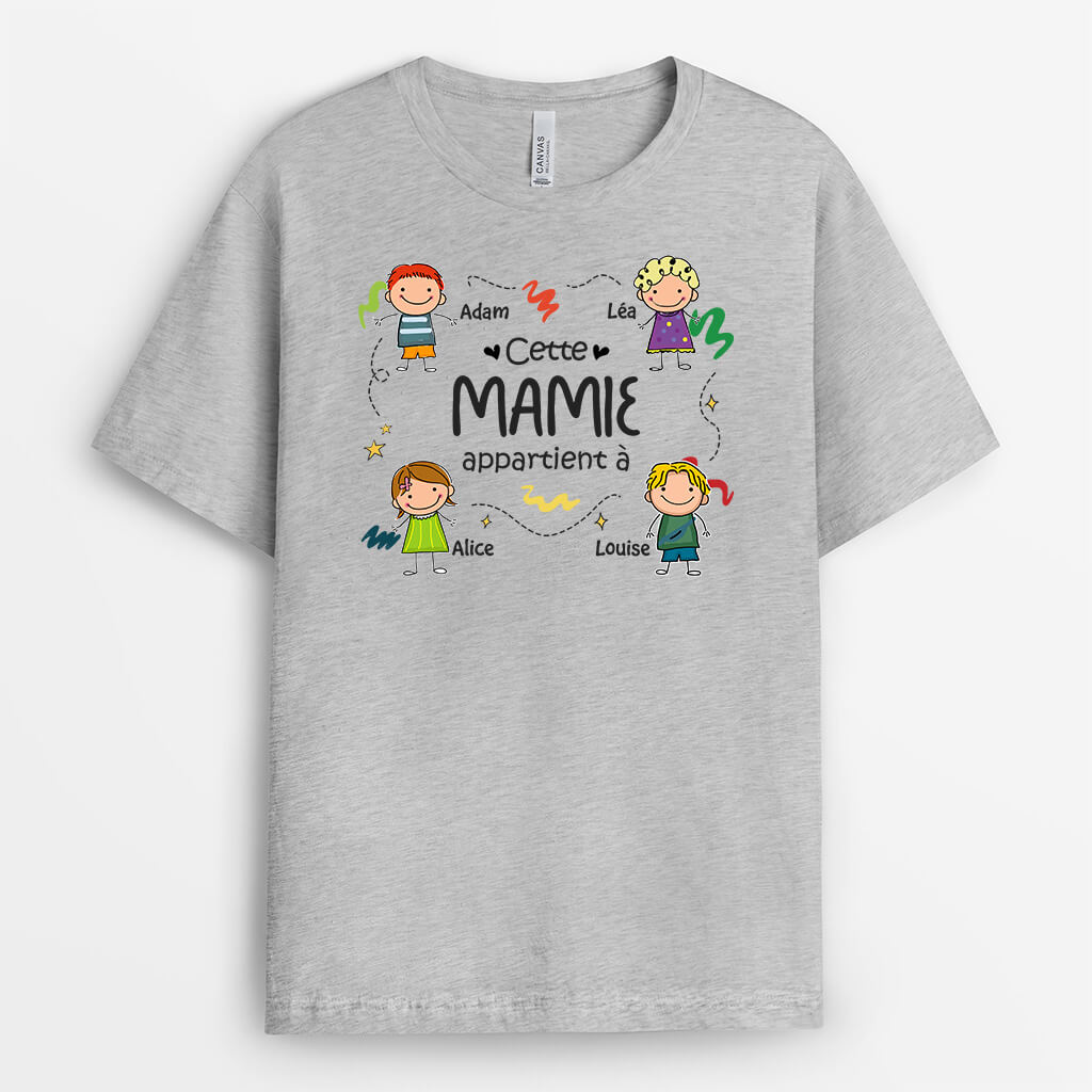 1469AFR2 t shirt cette mamie appartient a dessin personnalise
