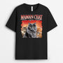 1482AFR2 t shirt maman chat papa chat avec prenom personnalise