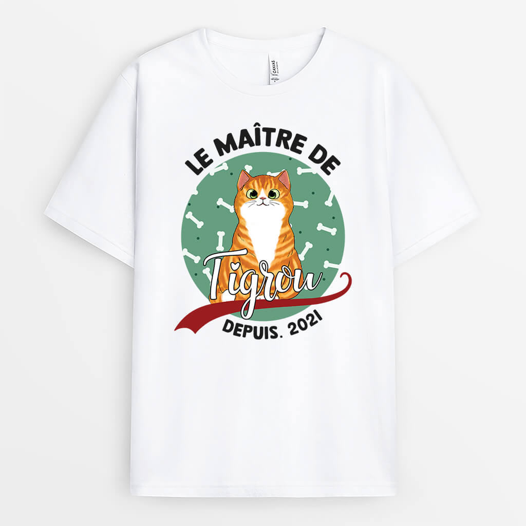 Propriété de Tigrou Chat - Cadeau Personnalisé | T-shirt pour Amoureux des Animaux