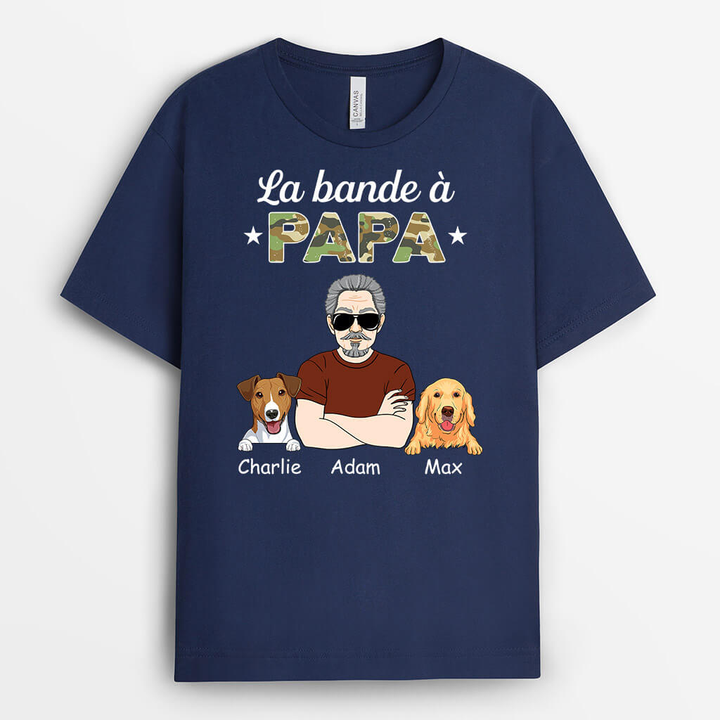 1486AFR2 t shirt la bande a papa chiens personnalise