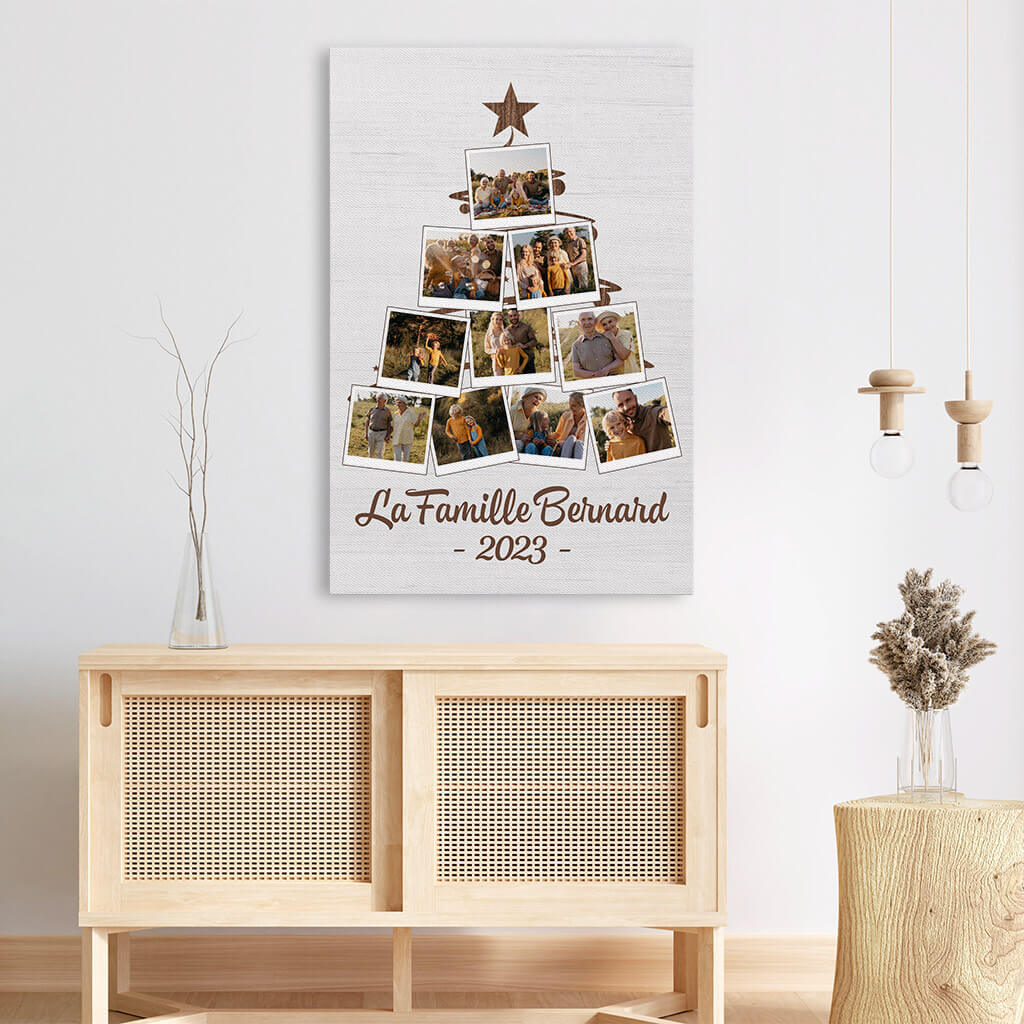 1490CFR3 toile famille dubois sapin noel personnalisee