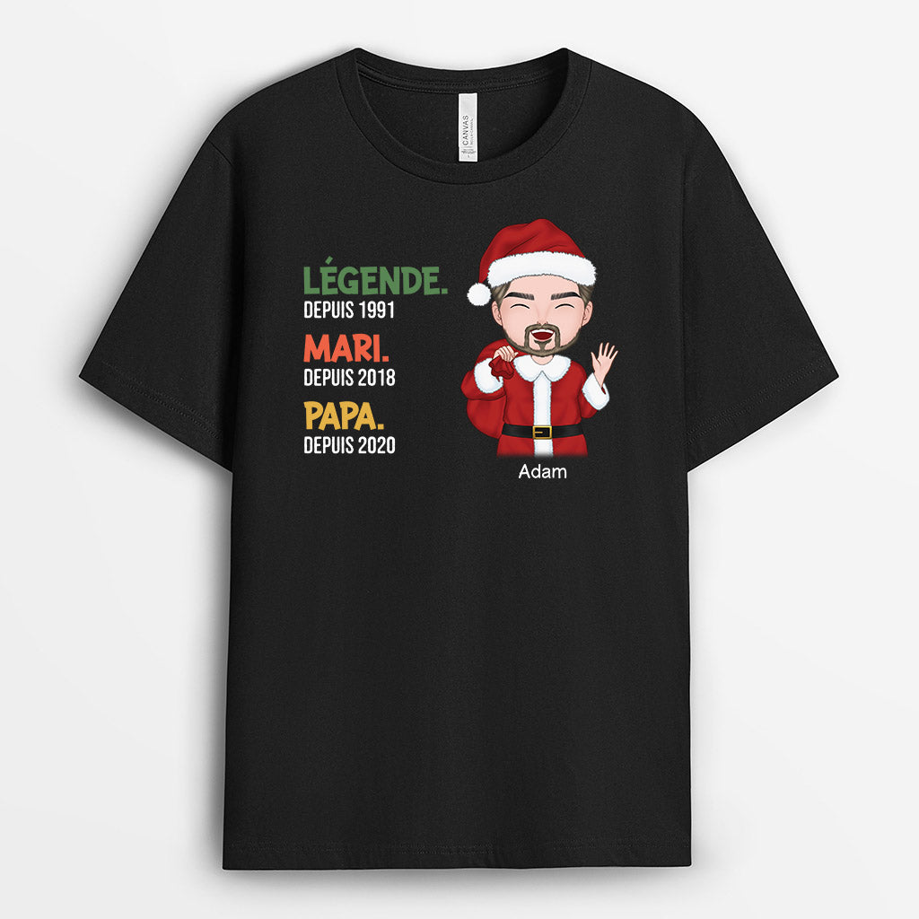Légende Mari Papa Papy Bleu Marin-Cadeau Personnalisé-T-shirt Pour Homme
