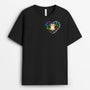 1498AFR1 t shirt empreintes de pattes sur mon coeur chat personnalise