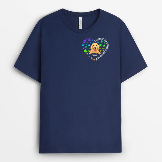 1498AFR1 t shirt empreintes de pattes sur mon coeur chien personnalise