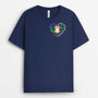 1498AFR2 t shirt empreintes de pattes sur mon coeur chat personnalise