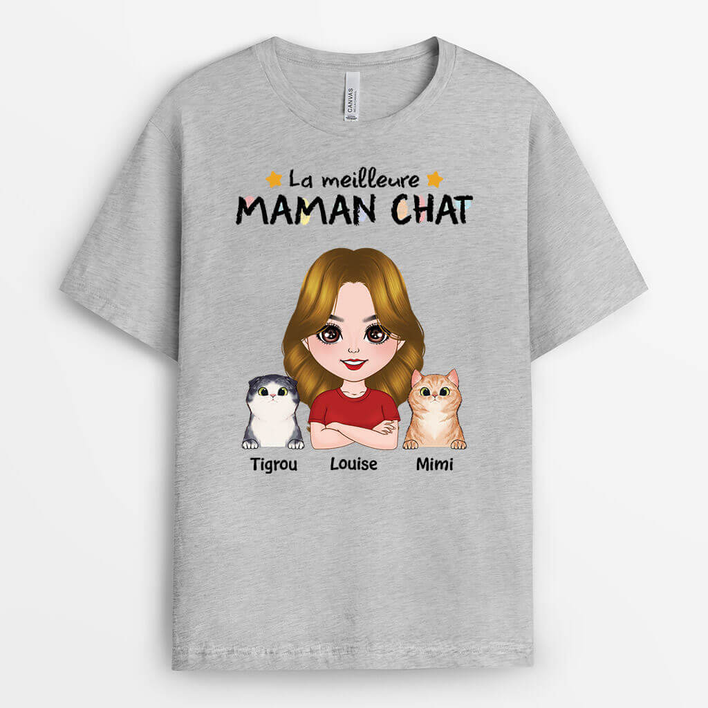 La Meilleure Maman Chat De Tous Les Temps - Cadeau Personnalisé | T-shirt Pour Femmes