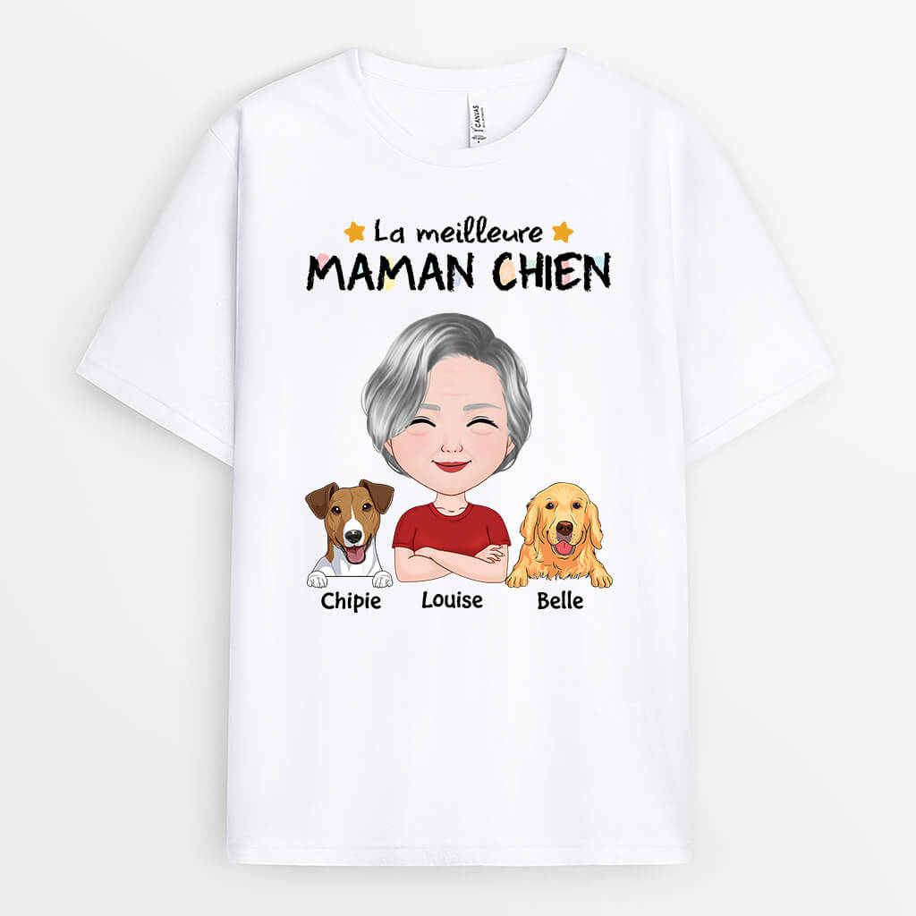 Le Meilleur Maman Chien De Tous Les Temps - Cadeau Personnalisé | T-shirt Pour Hommes