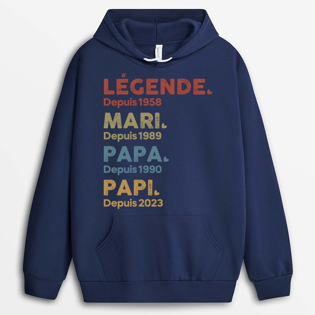 1503AFR2 t shirt legende mari papa papi depuis version blanc personnalise_b90ebfe3 24e1 4e24 b4e5 cedff7e36b55