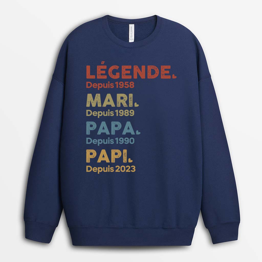 1503AFR2 t shirt legende mari papa papi depuis version blanc personnalise_bef9de5d 103d 4bfa a65f 60df9acb44e8