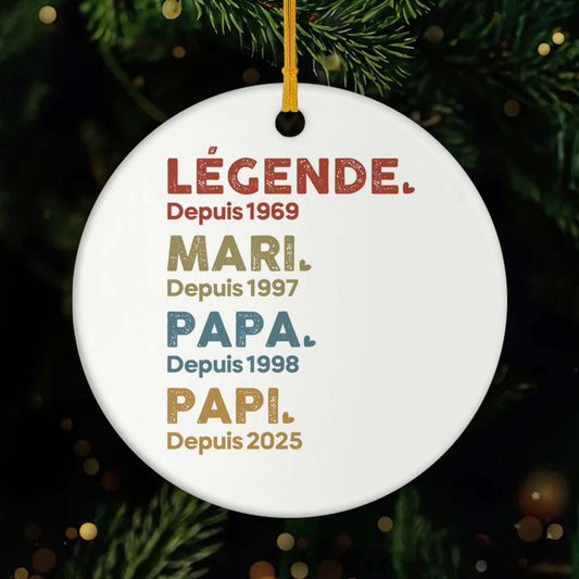 1503OFR1 ornement ceramique personnalise homme legende mari papa papy 1503o3t5b