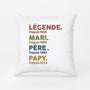 1503PFR2 legende mari papa papy depuis coussin homme personnalise