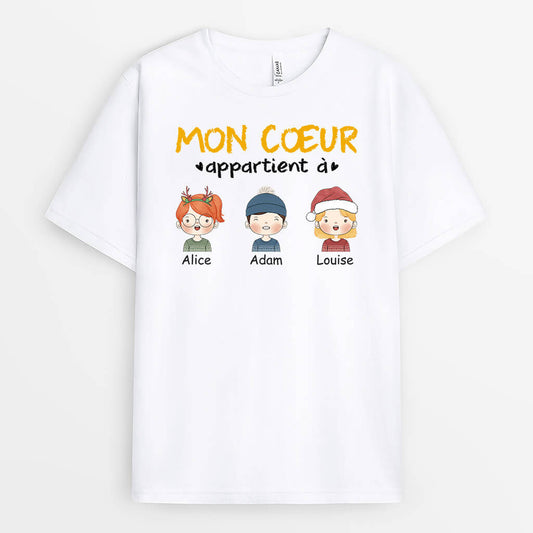 1505AFR2 t shirt mon coeur appartient a dessins personnalise