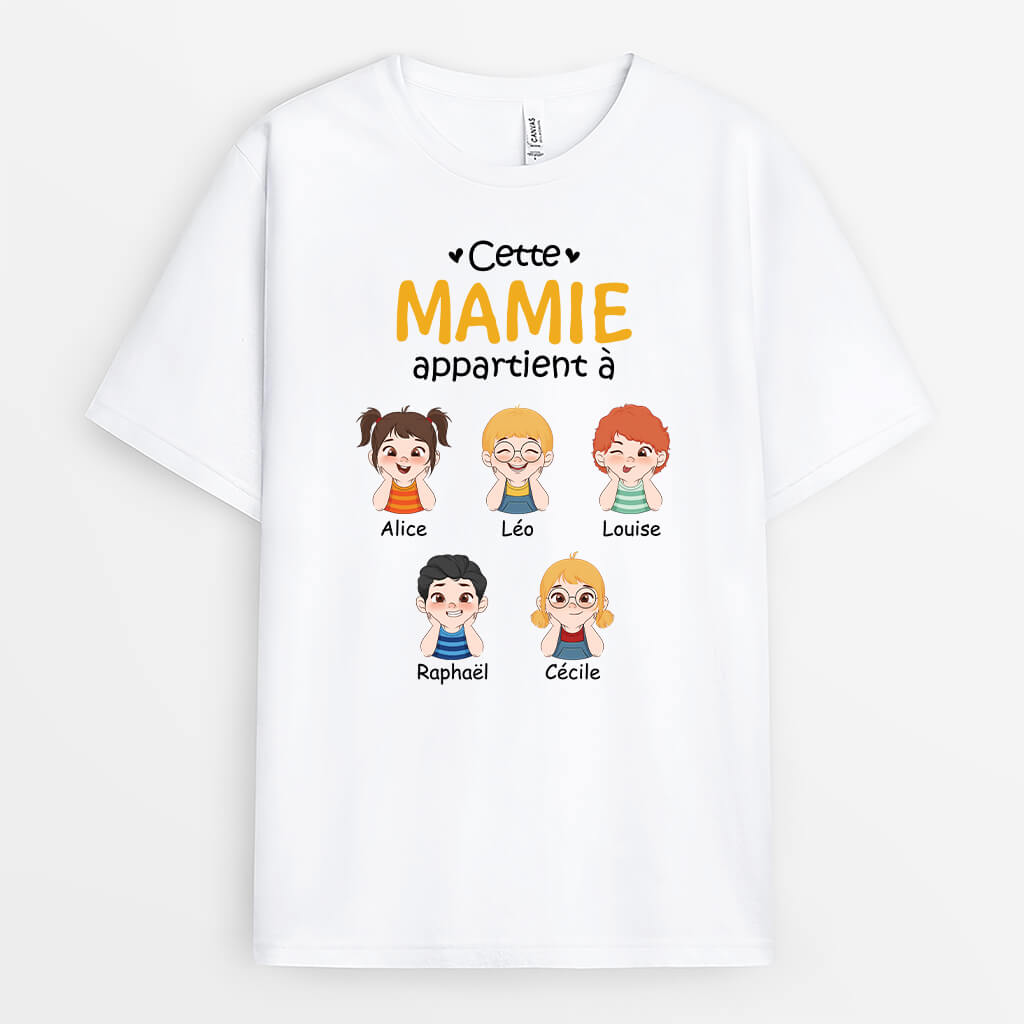 Cette Mamie Appartient À Petit Fils - Cadeau Personnalisé | T-shirt pour Mamie